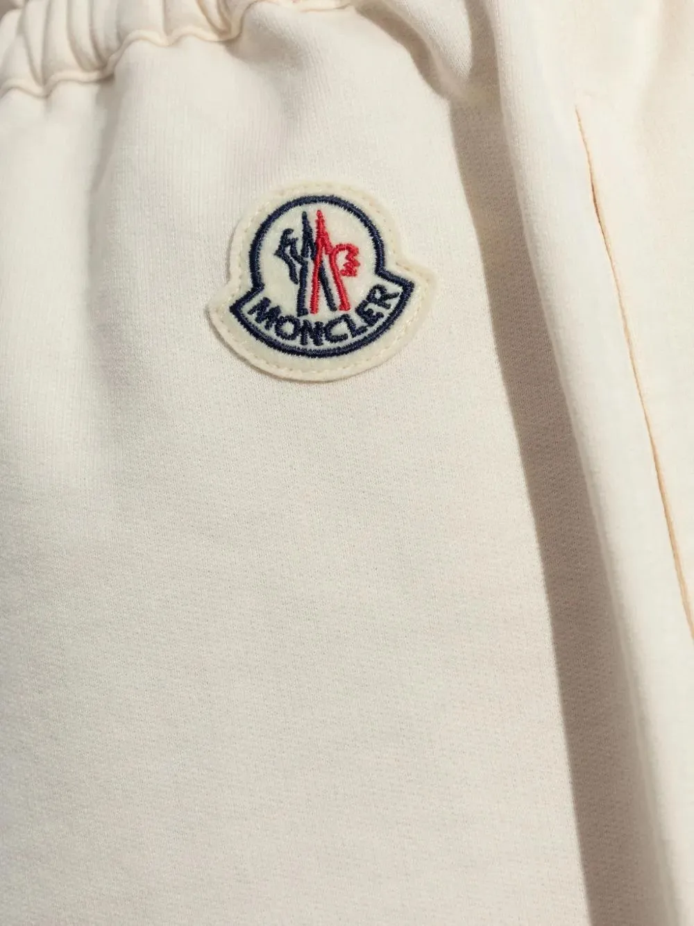 Moncler cotton fleece shorts Beige