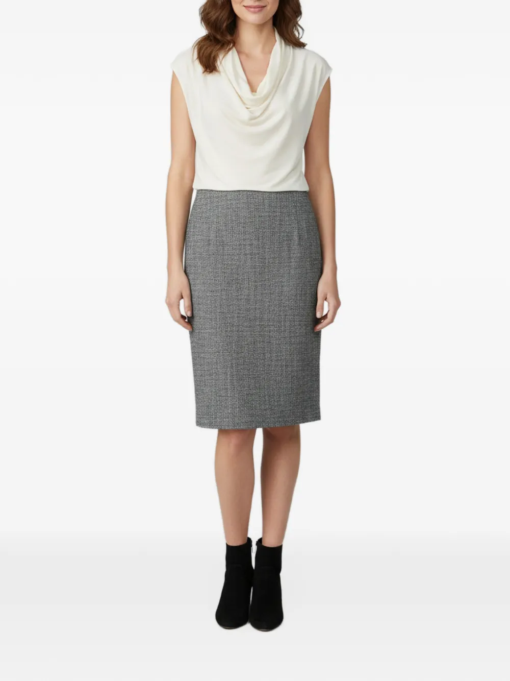 Max Mara cowl-neck pencil dress - Grey