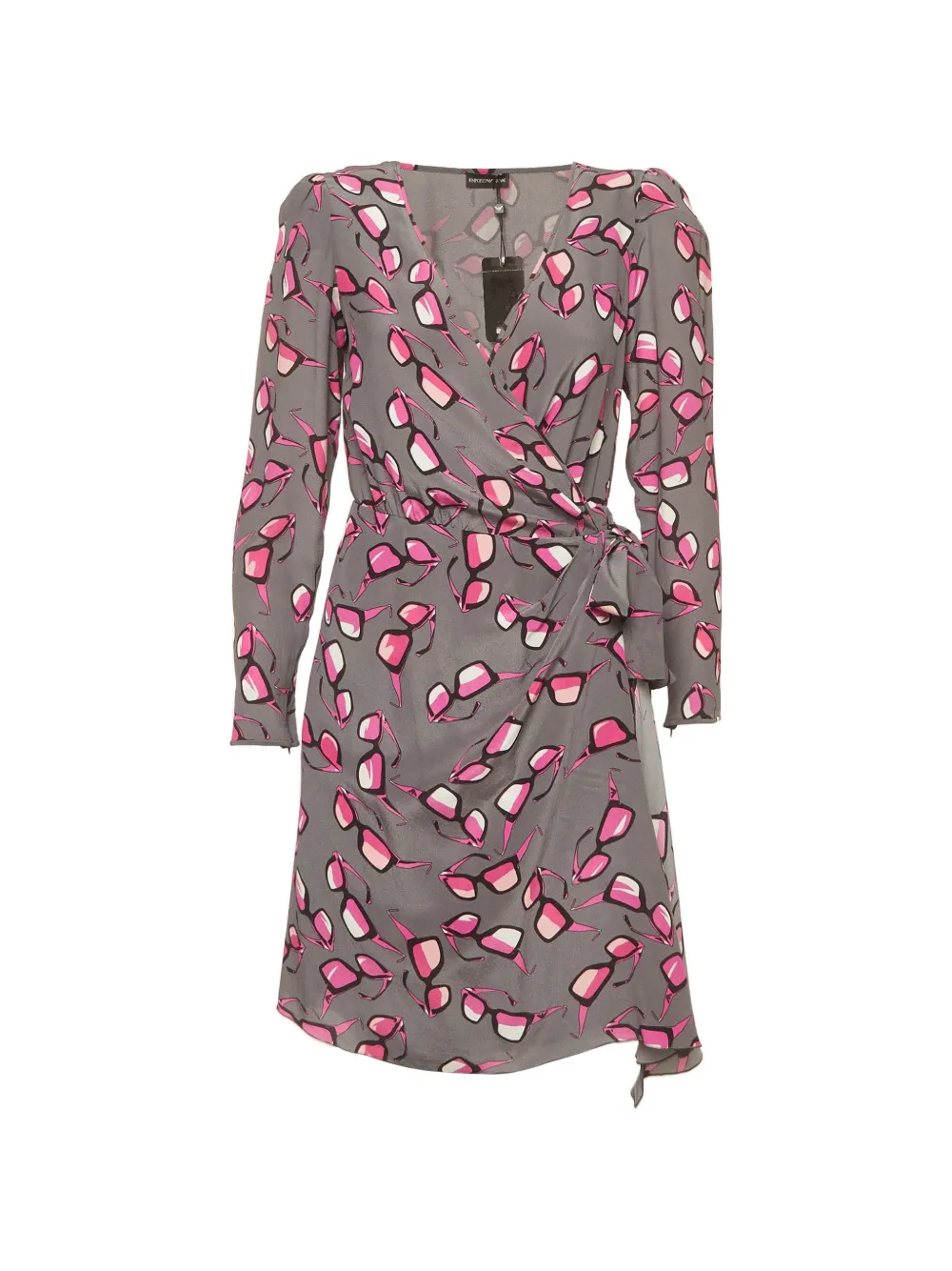 Emporio Armani Pre-Owned printed wrap mini dress - Grigio