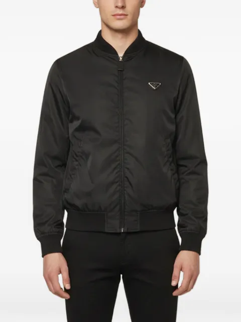 Prada Pre-Owned Re-Nylon logo-plaque bomber jacket