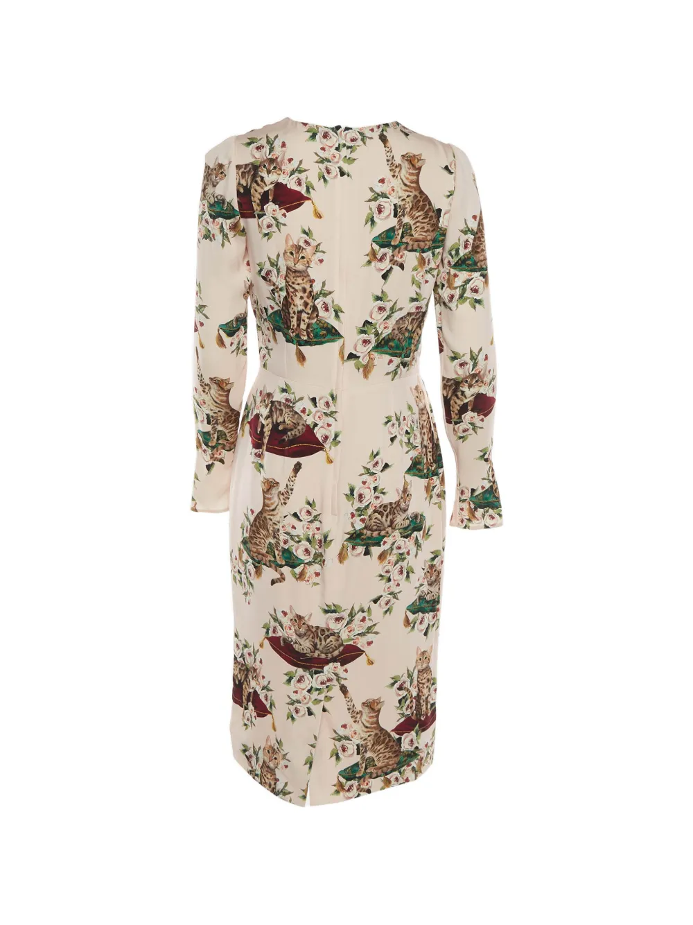 Dolce & Gabbana Pre-Owned cat-print midi dress - Neutrals