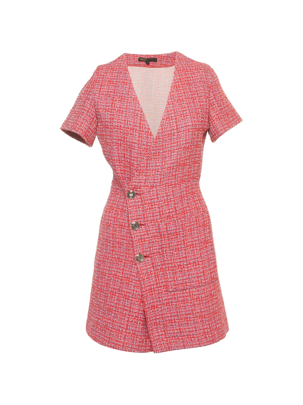 Maje tweed open-back mini dress - Pink