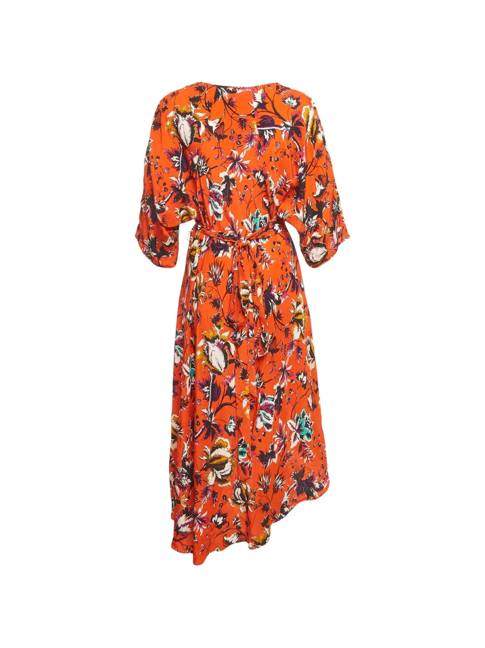 DVF Diane von Furstenberg floral-print wrap midi dress - Orange