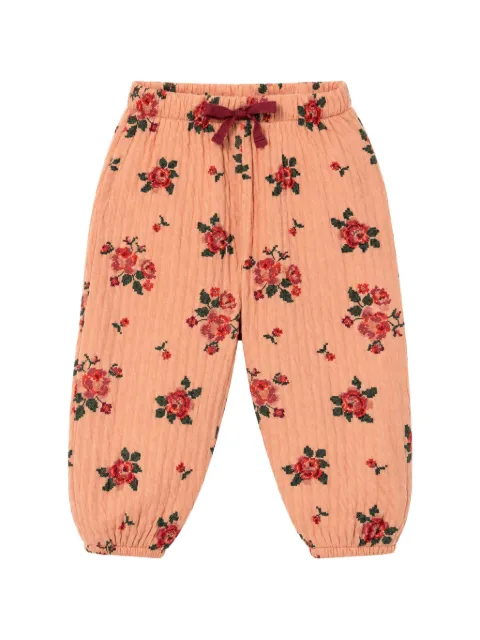 Cozmo Beca floral-print quilted trousers