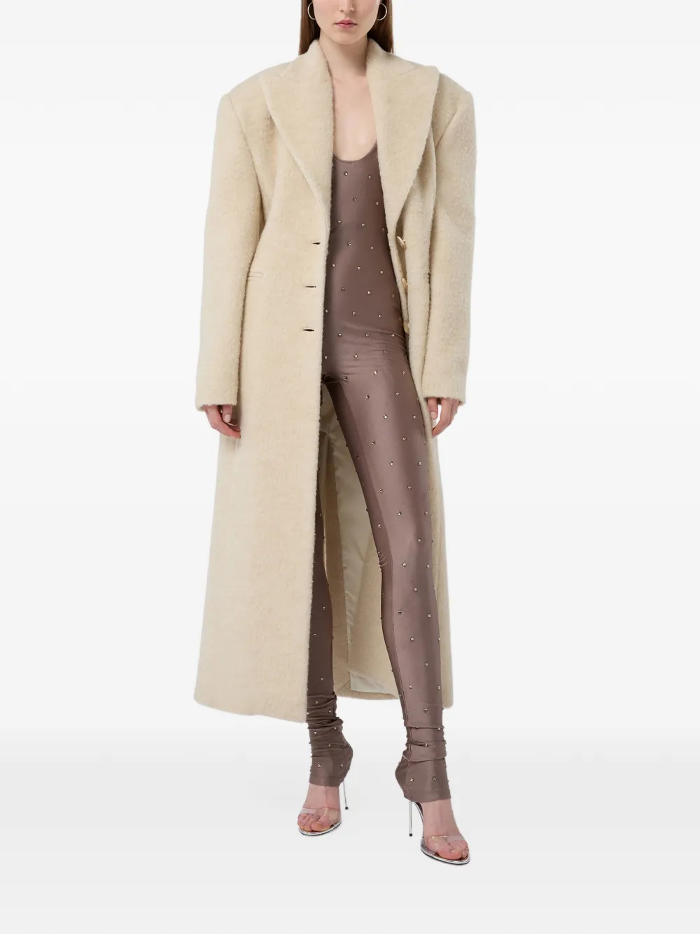 THE ANDAMANE Tess crystal-embellished jumpsuit Bruin