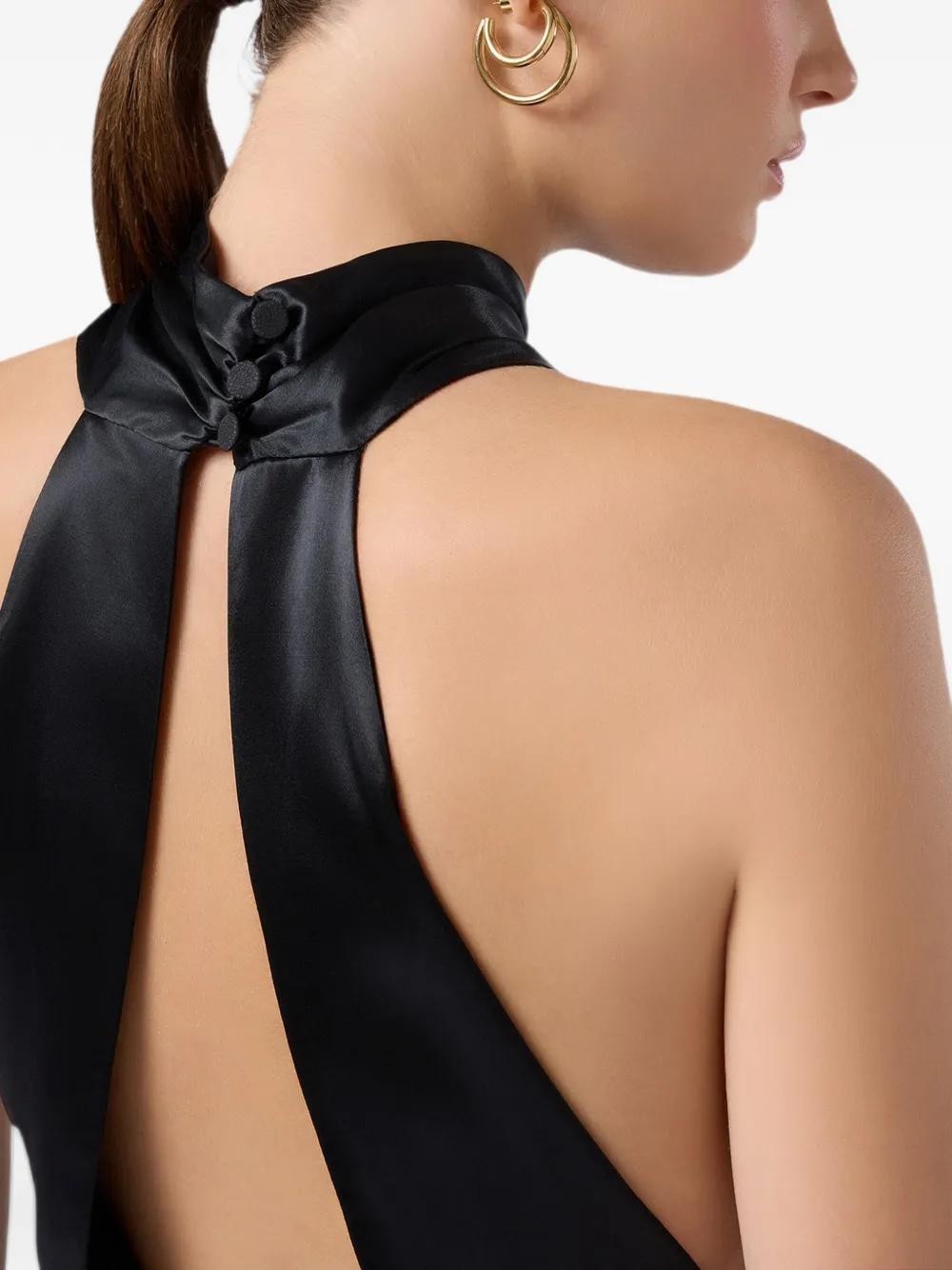 THE ANDAMANE Zeyne halterneck jumpsuit Zwart