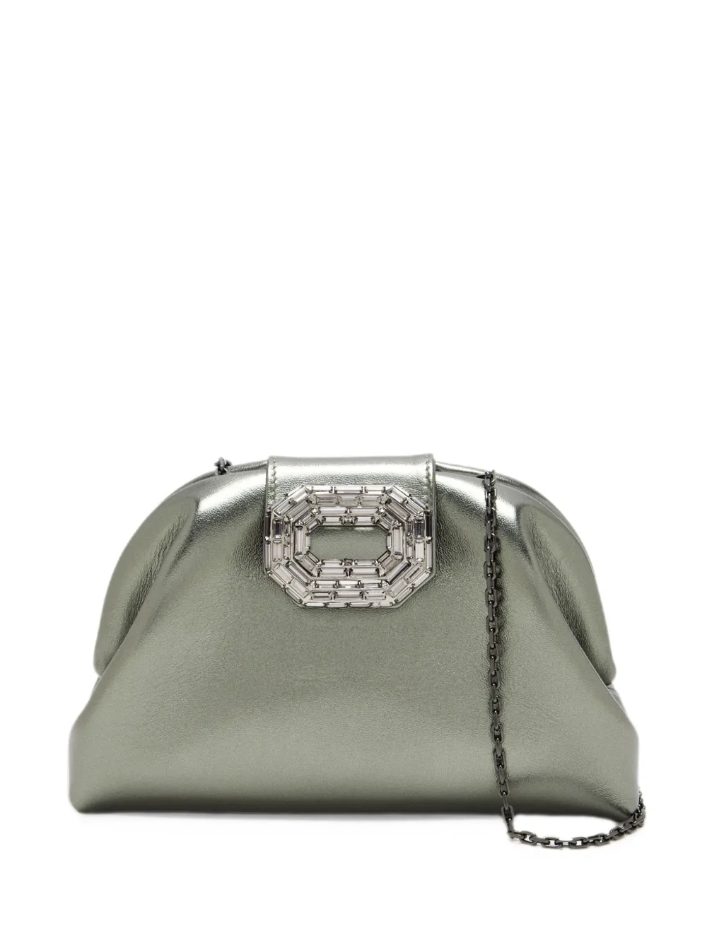 Amina Muaddi Camelia clutch bag - Grigio