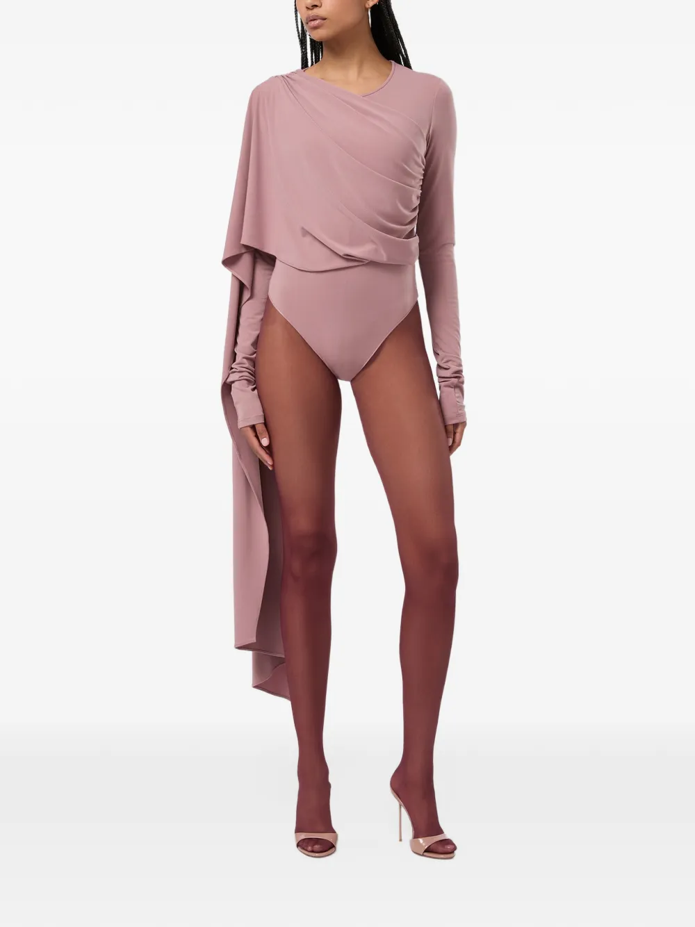 THE ANDAMANE Xenia cape-effect bodysuit - Rosa