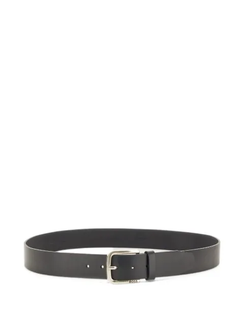 BOSS buffalo-leather belt with branded pin buckle