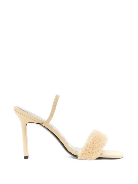 BY FAR Ada shearling-trim sandals