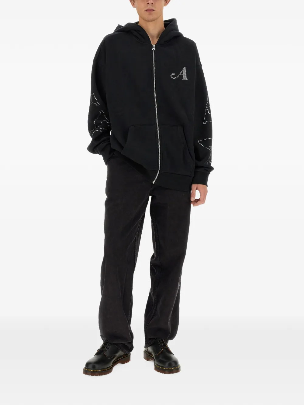 Awake NY straight-leg cotton jeans Zwart
