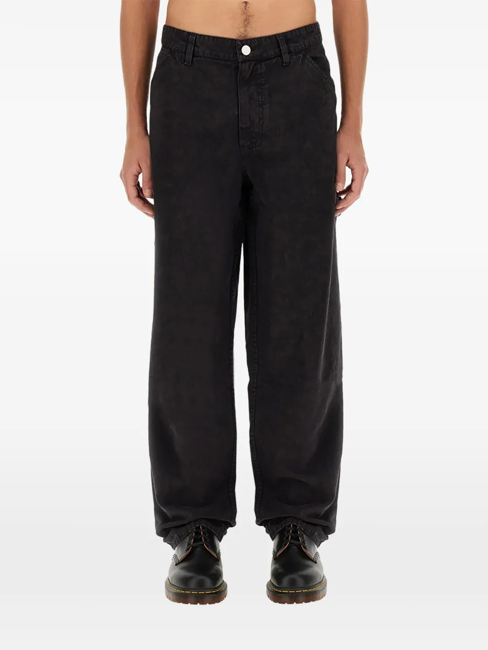Awake NY straight-leg cotton jeans Zwart