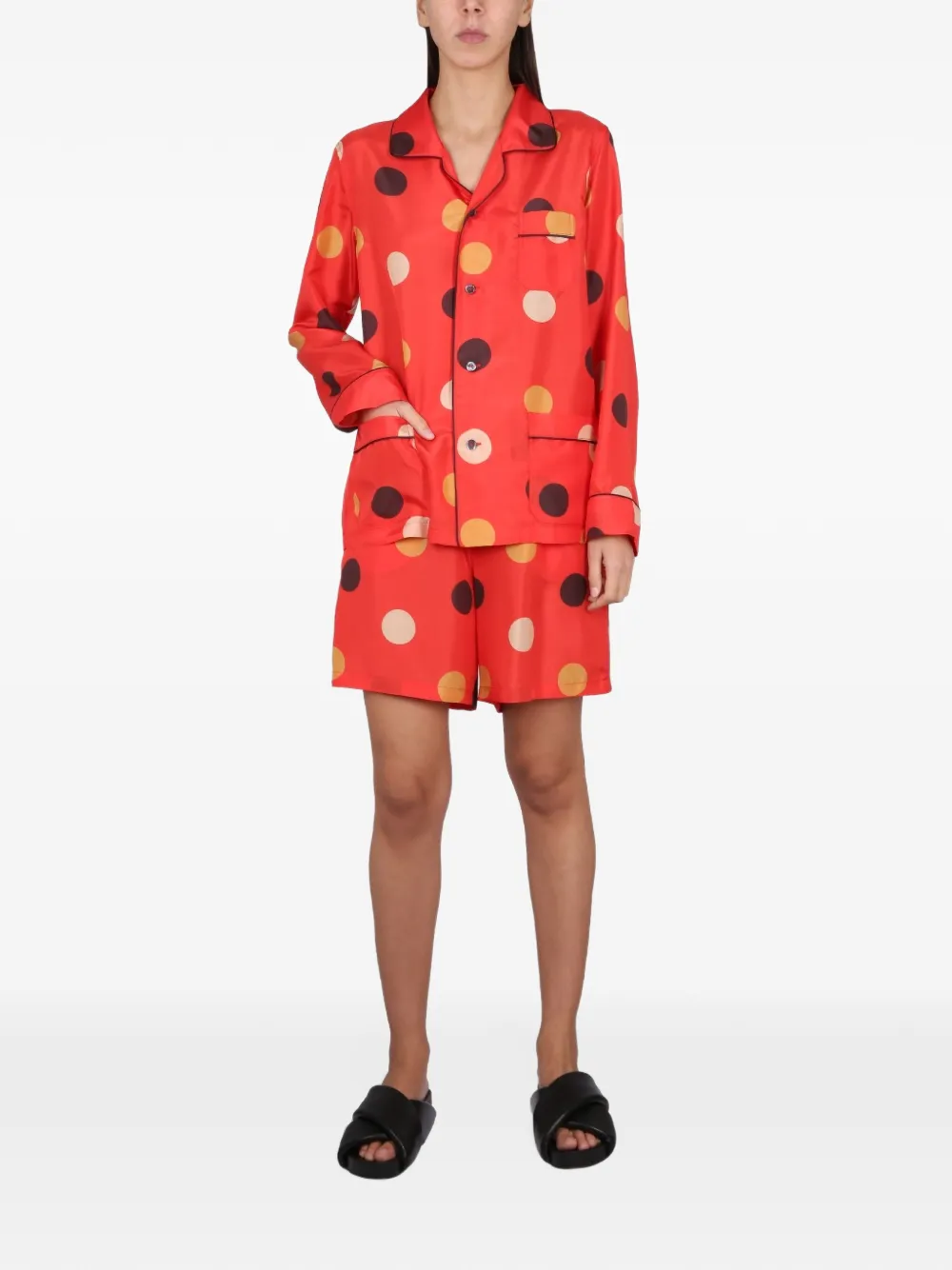 ASPESI dot mini shorts Rood