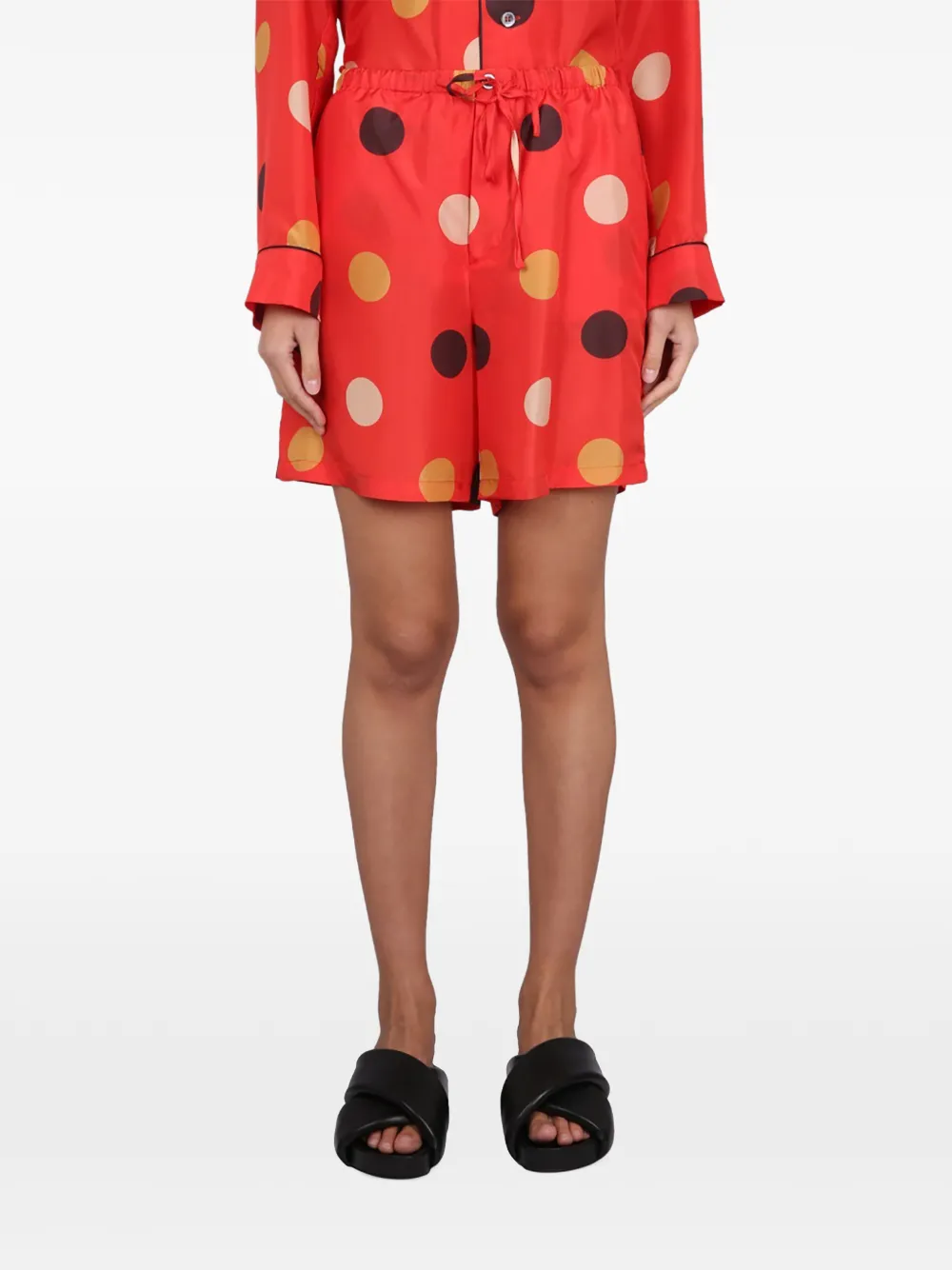ASPESI dot mini shorts Rood