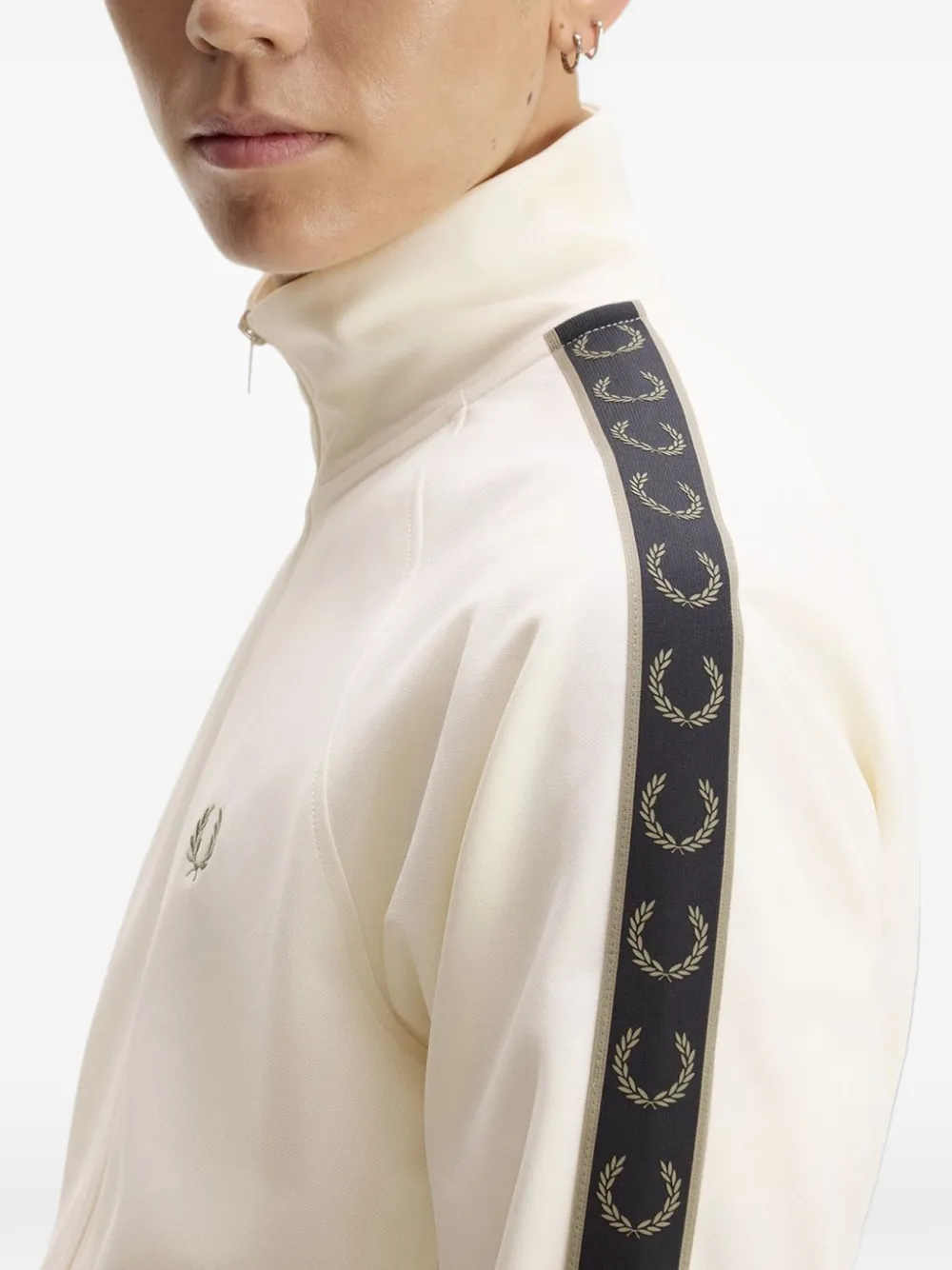 Fred Perry contrast tape track jacket Beige