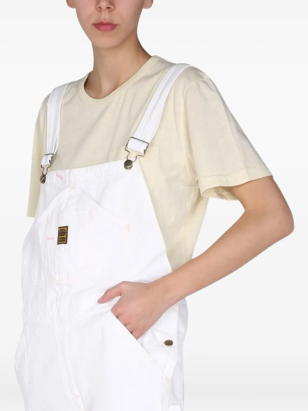 Washington Dee Cee logo-patch overalls - Bianco