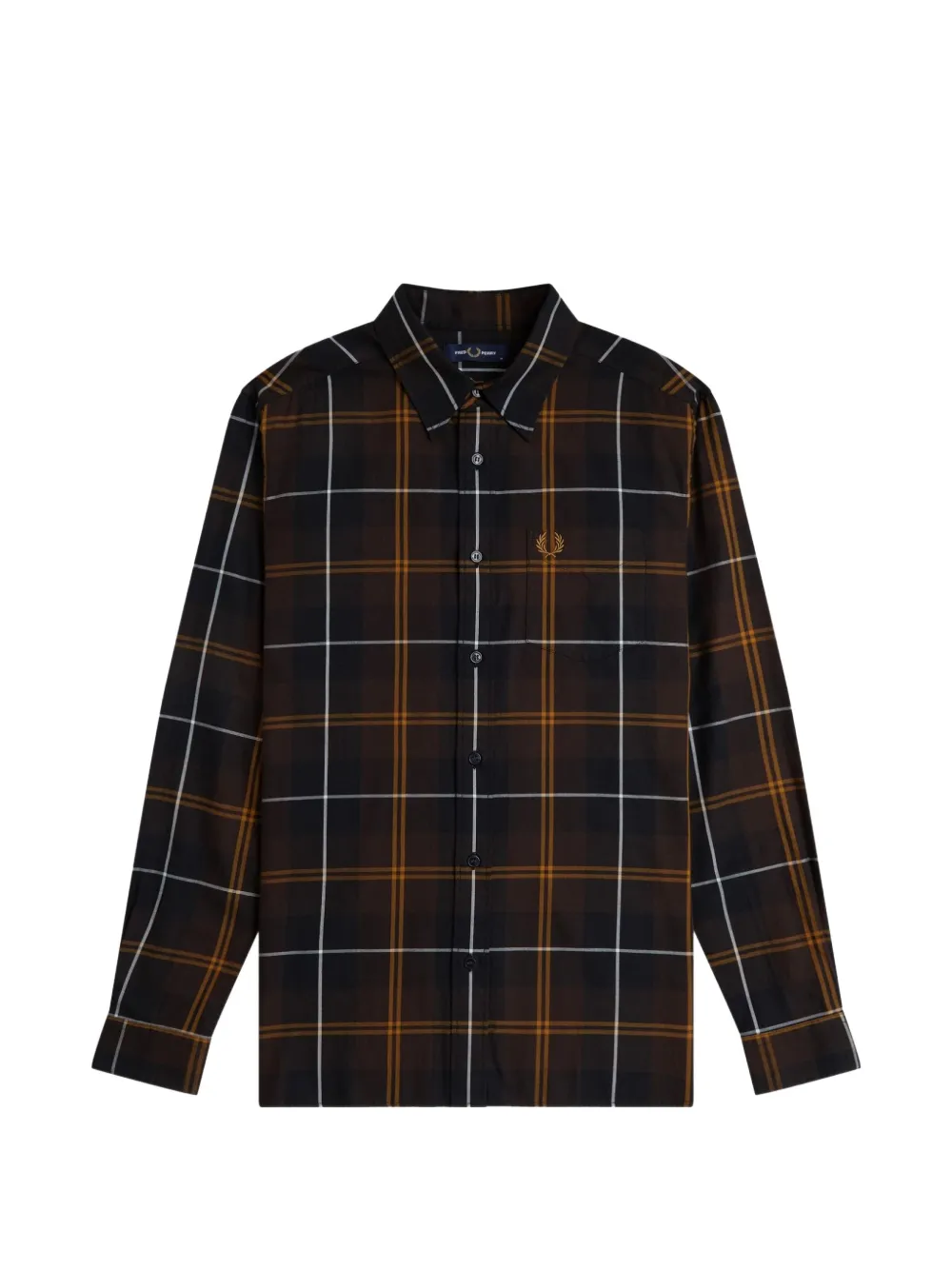 Fred Perry Twill Tartan cotton shirt Bruin