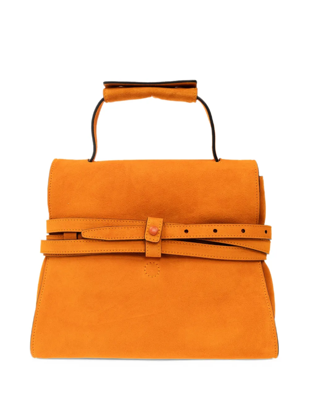 Moschino suede handbag with logo Oranje