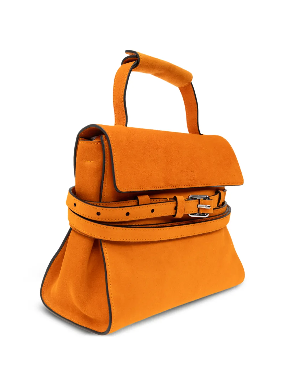 Moschino suede handbag with logo Oranje