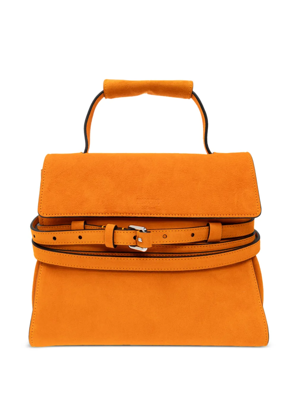 Moschino suede handbag with logo Oranje