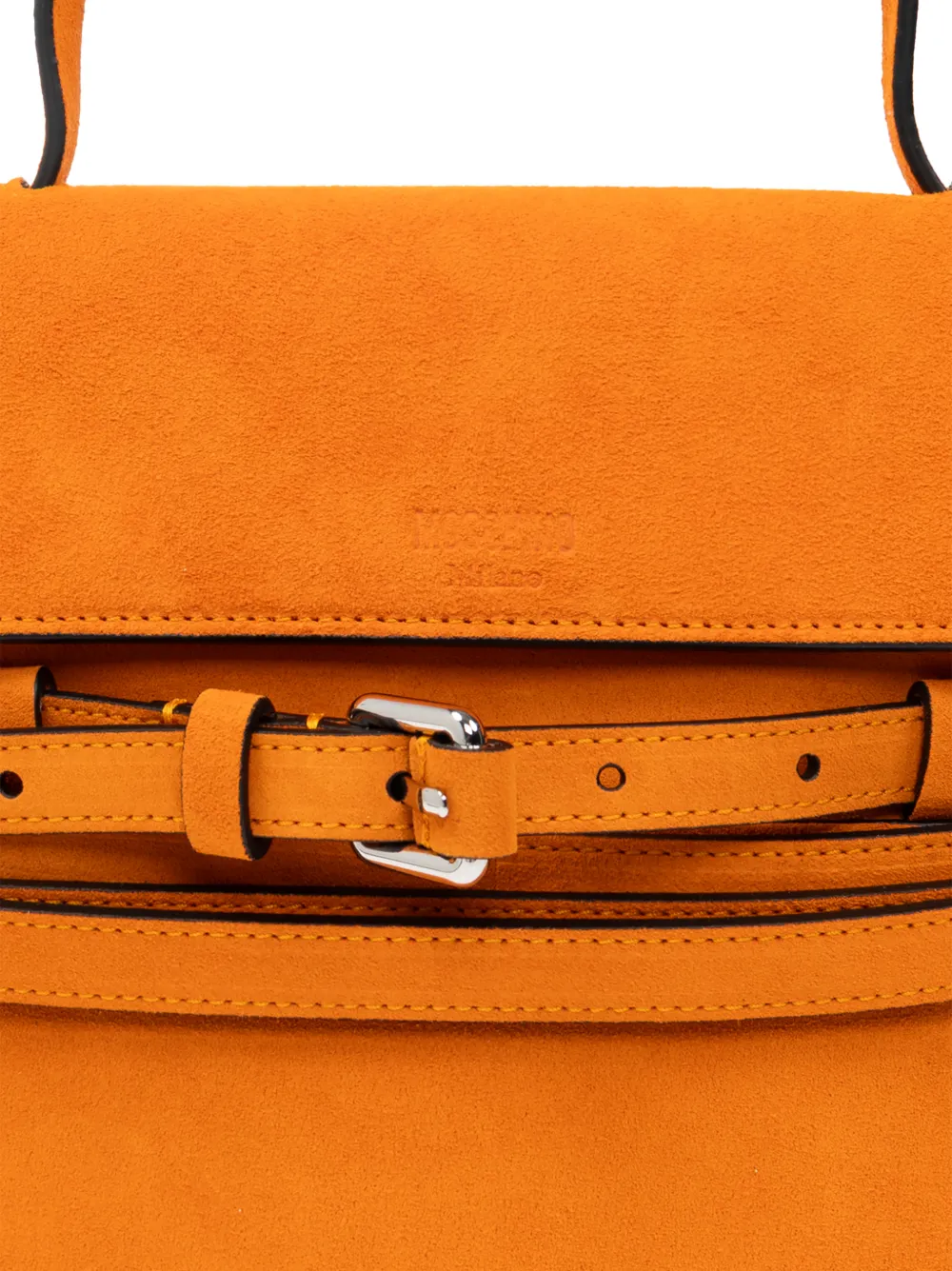 Moschino suede handbag with logo Oranje