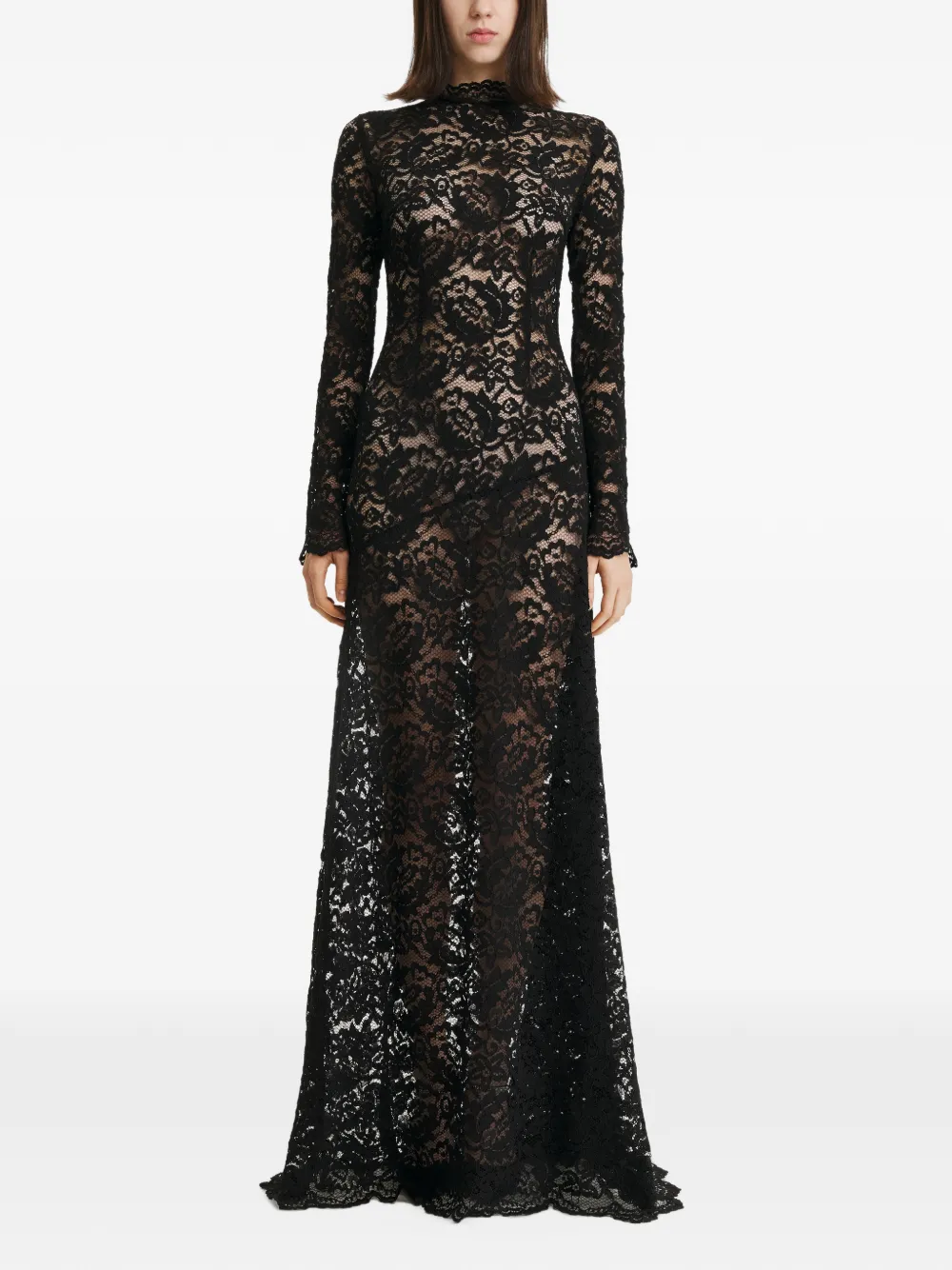 2310 STUDIO semi-sheer maxi dress - Black