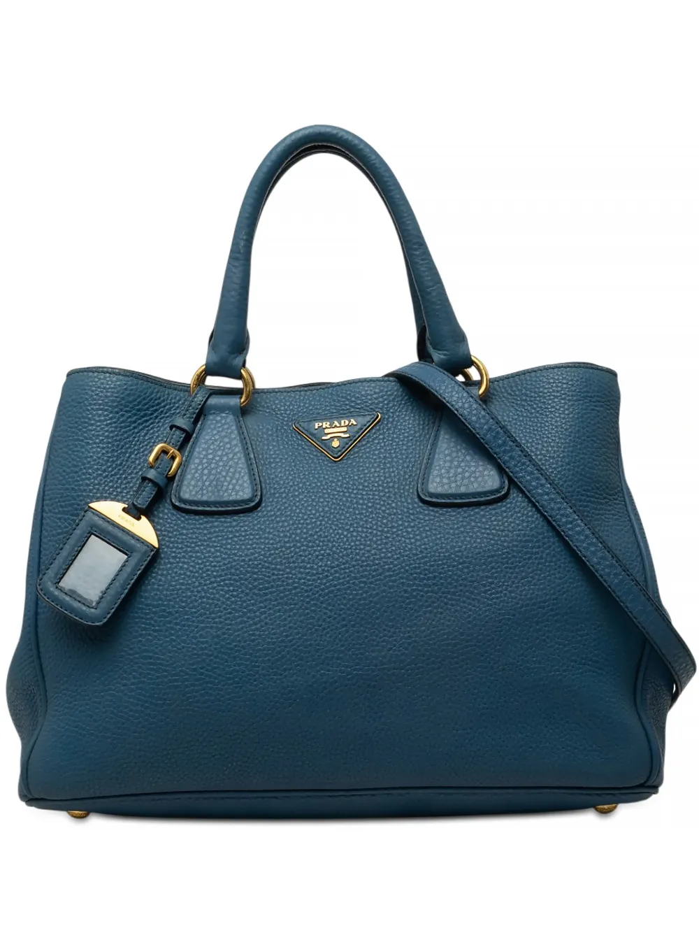 Prada Pre-Owned 2010-2026 Vitello Daino Open Convertible Tote satchel - Blu