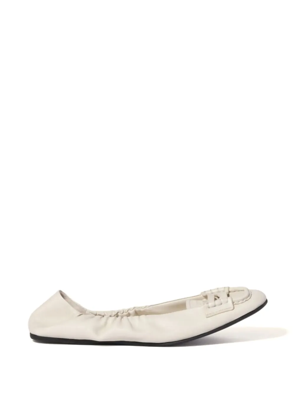 Miu Miu Ruches nappa leather loafers - Bianco