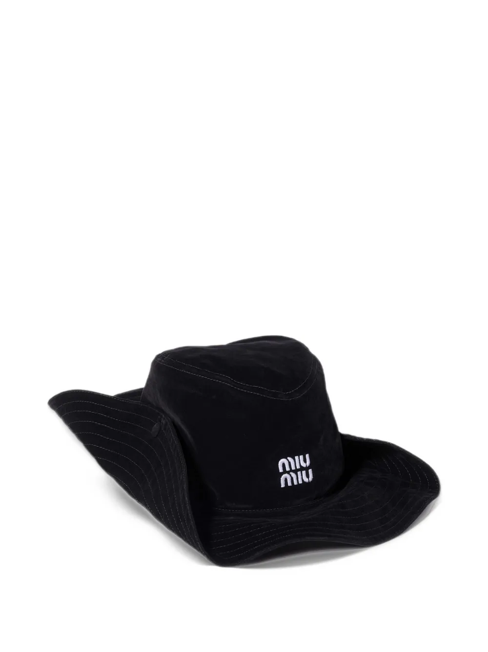 Miu velvet cowboy hat Zwart
