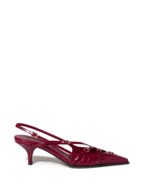 Miu Miu crocodile embossed calfskin slingback pumps