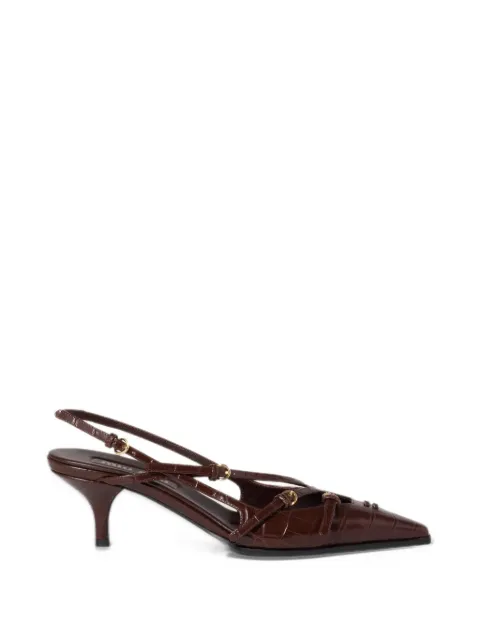 Miu Miu crocodile embossed calfskin slingback pumps