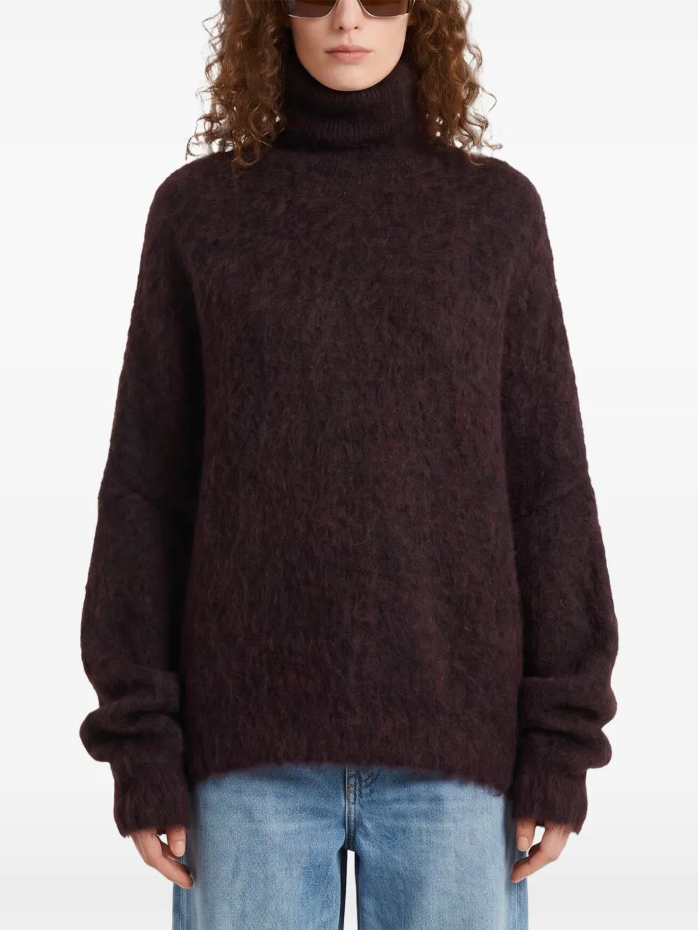 The Frankie Shop Iria fuzzy turtleneck sweater-brown - Marron The Frankie Shop Iria fuzzy turtleneck sweater-brown - Marron