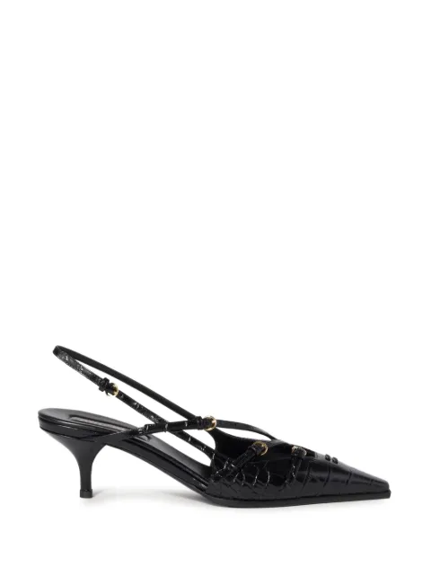 Miu Miu crocodile embossed calfskin slingback pumps