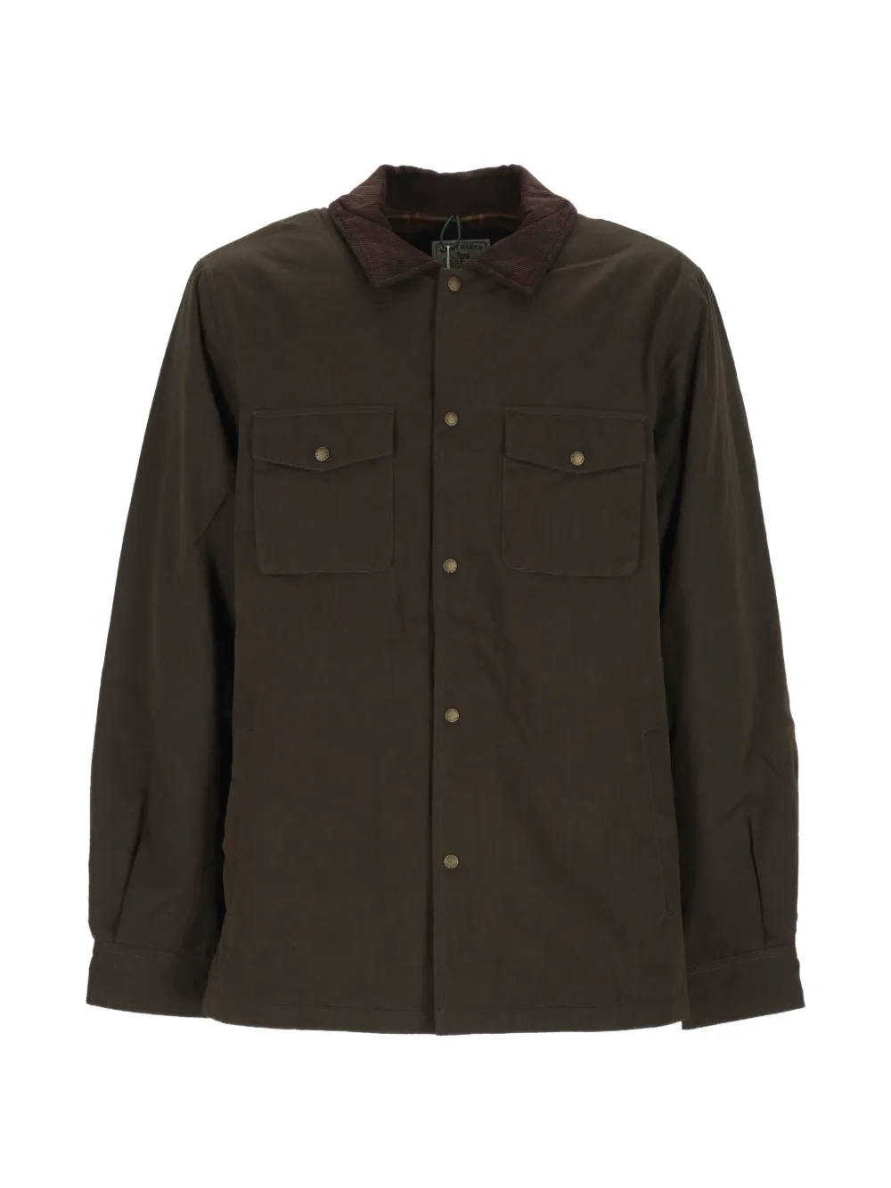 MC2 Saint Barth military green Bexley waxed overshirt with corduroy collar Bruin