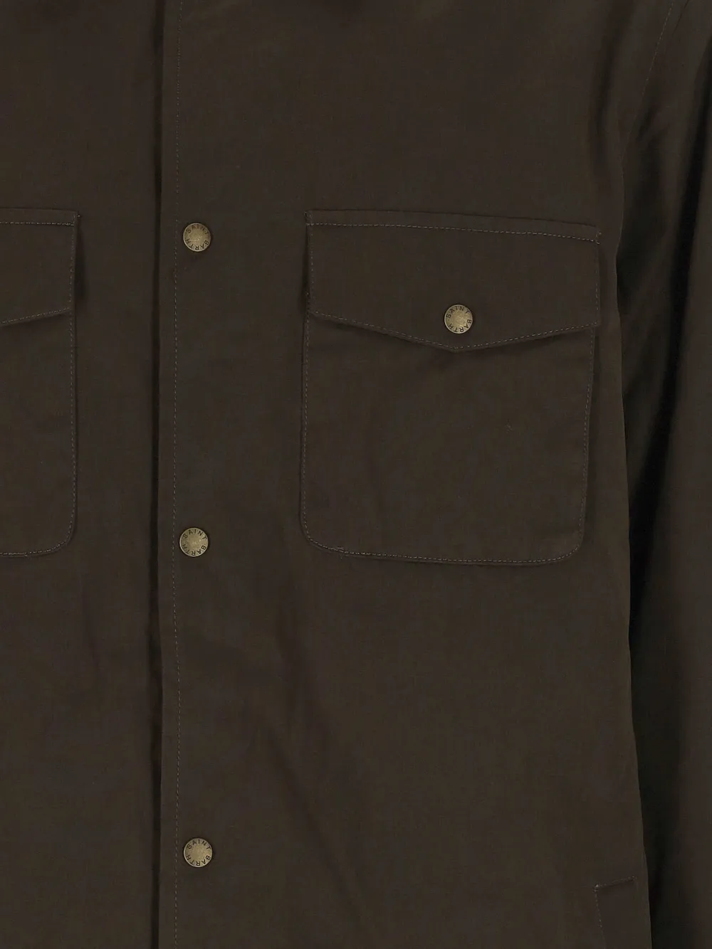 MC2 Saint Barth military green Bexley waxed overshirt with corduroy collar Bruin
