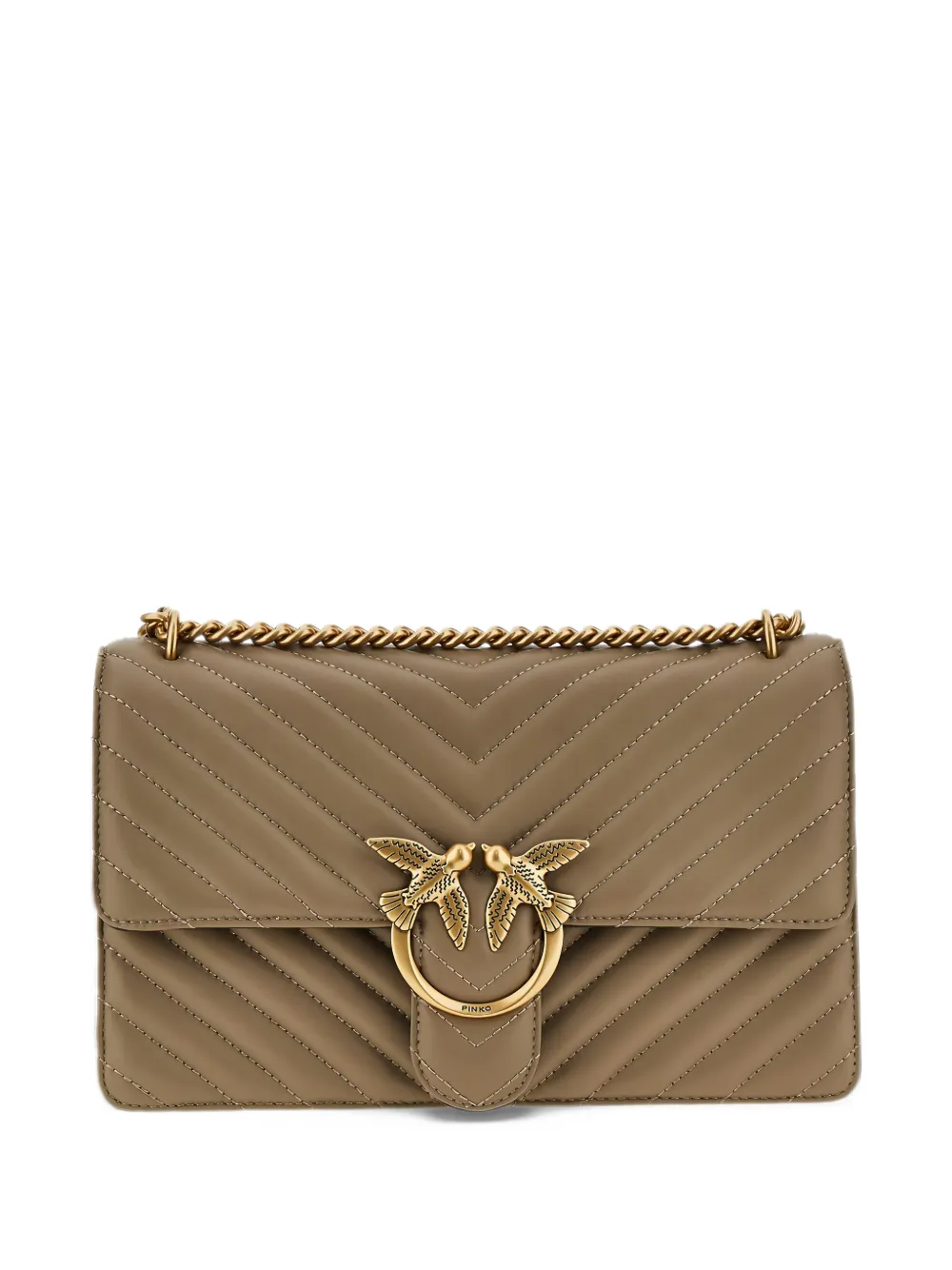 PINKO medium shoulder bag Love Bag One chevron - Toni neutri