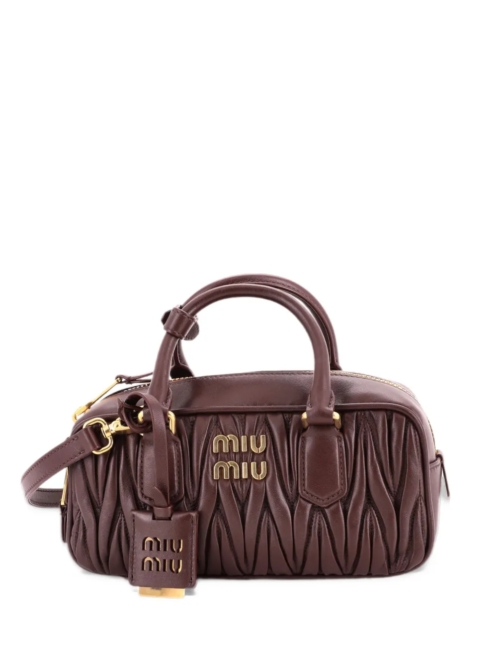 Miu Miu Pre-Owned Arcadie Top Handle Bag Matelasse Leather Regular satchel - Marrone