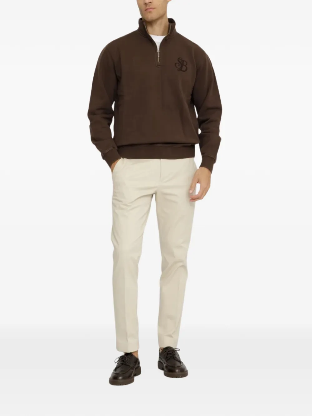 MC2 Saint Barth brown Kenneth cotton sweatshirt with SB Legacy monogram Bruin