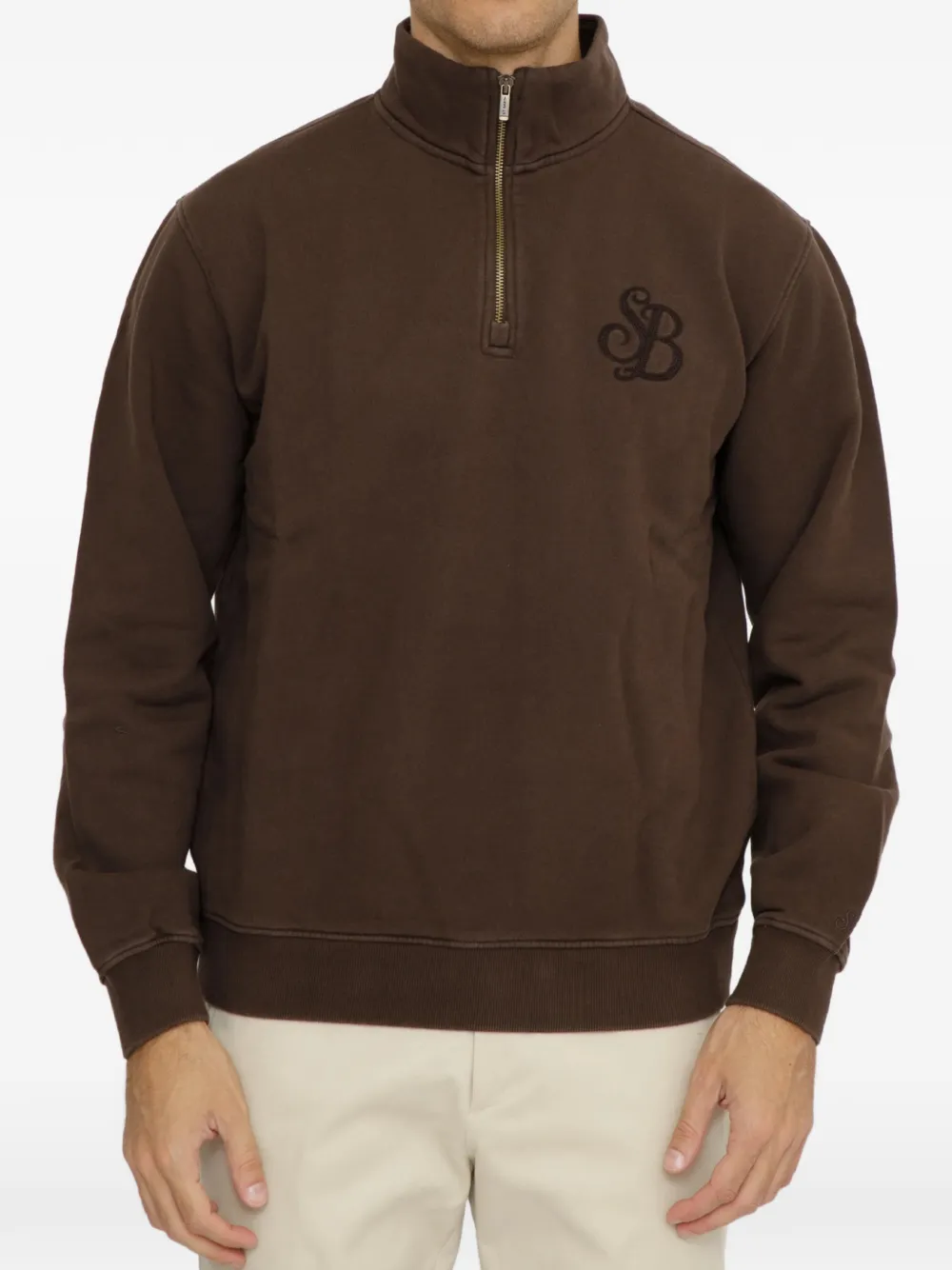 MC2 Saint Barth brown Kenneth cotton sweatshirt with SB Legacy monogram Bruin