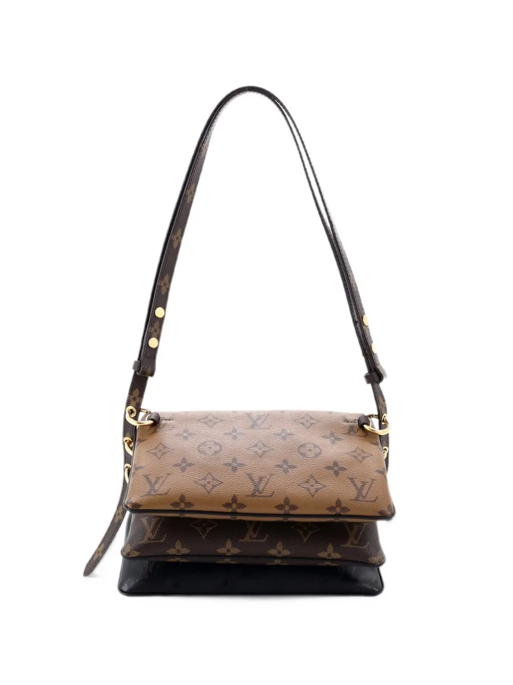 Louis Vuitton Pre-Owned LV3 Pouch Bag Monogram Canvas, Reverse Monogram Canvas and Monogram Ink Embossed Lambskin shoulder bag - Nero
