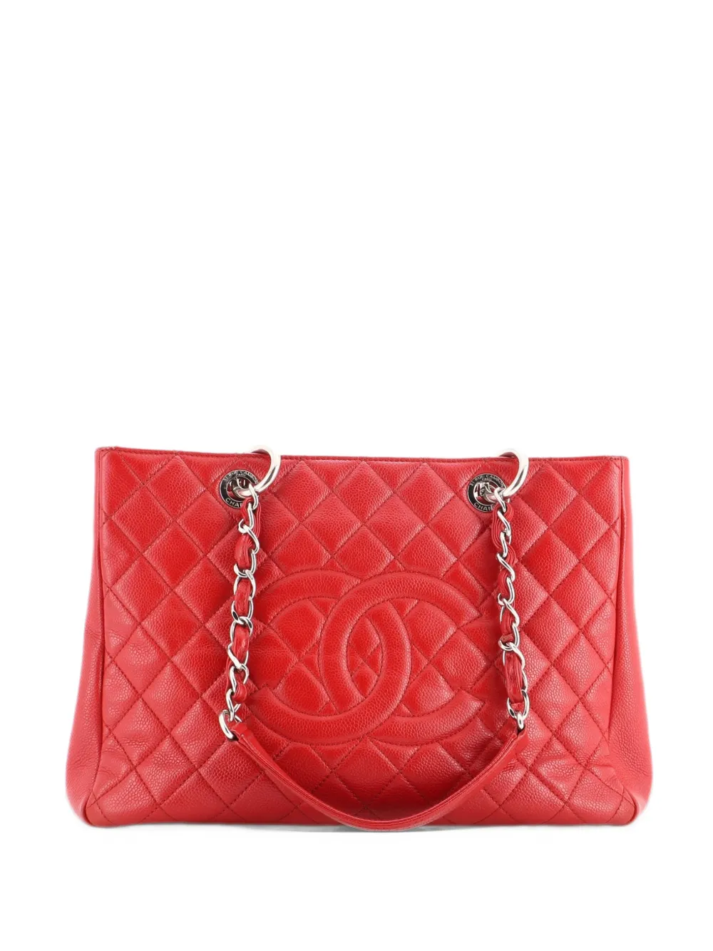 CHANEL Pre-Owned Grand Shopping Quilted Caviar tote bag - Rosso