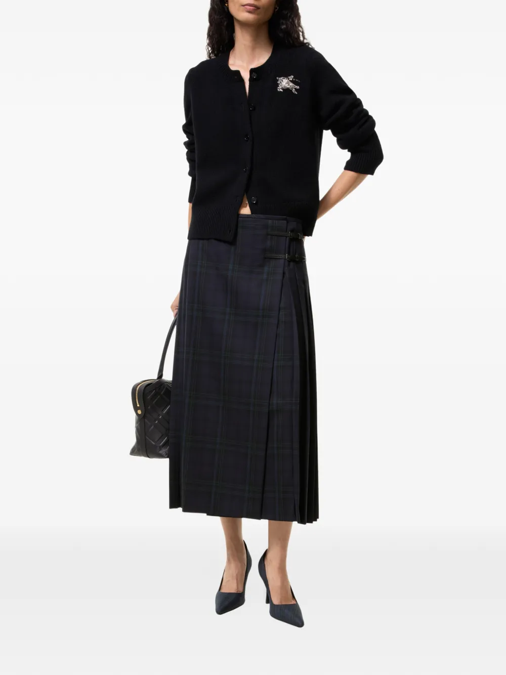 Burberry Check wool midi Kilt Blauw