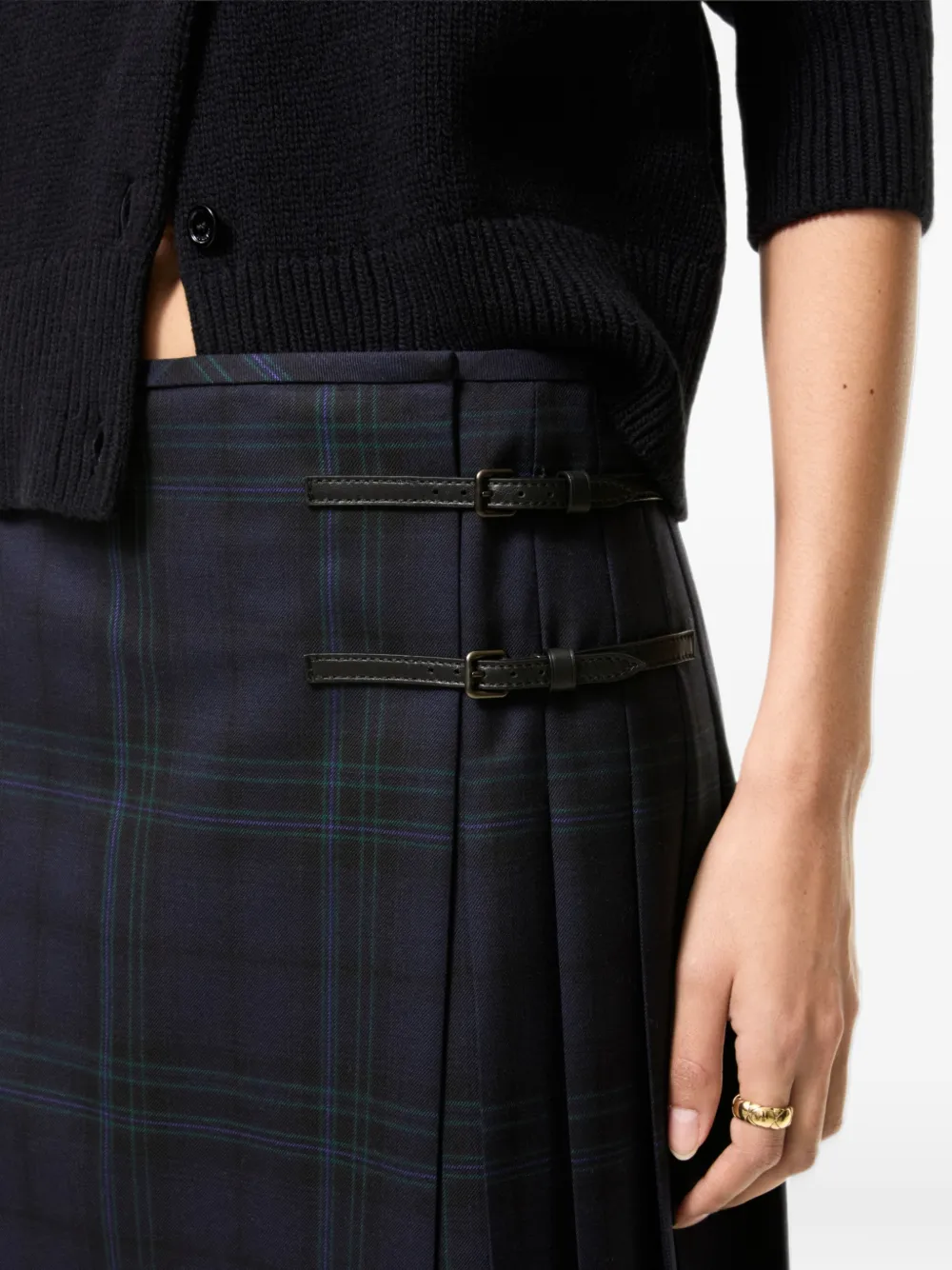 Burberry Check wool midi Kilt Blauw