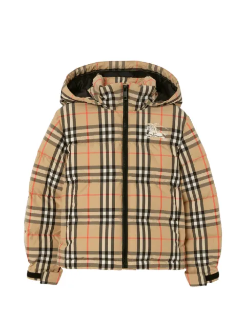 Burberry Kids House Check hooded padded jacket