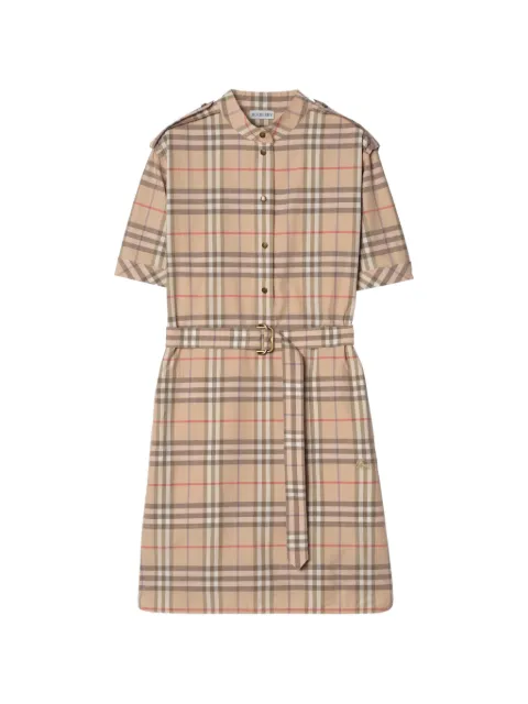 Burberry Check-pattern shirt midi dress