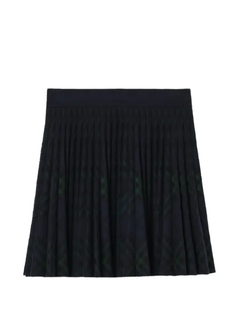 Burberry pleated Check cotton nylon skirt