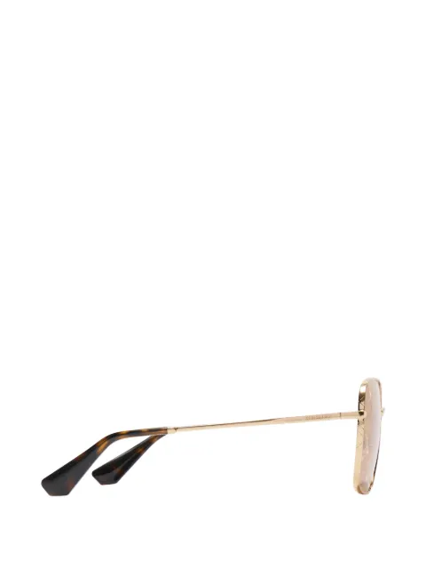 Burberry metal Check oversized square sunglasses