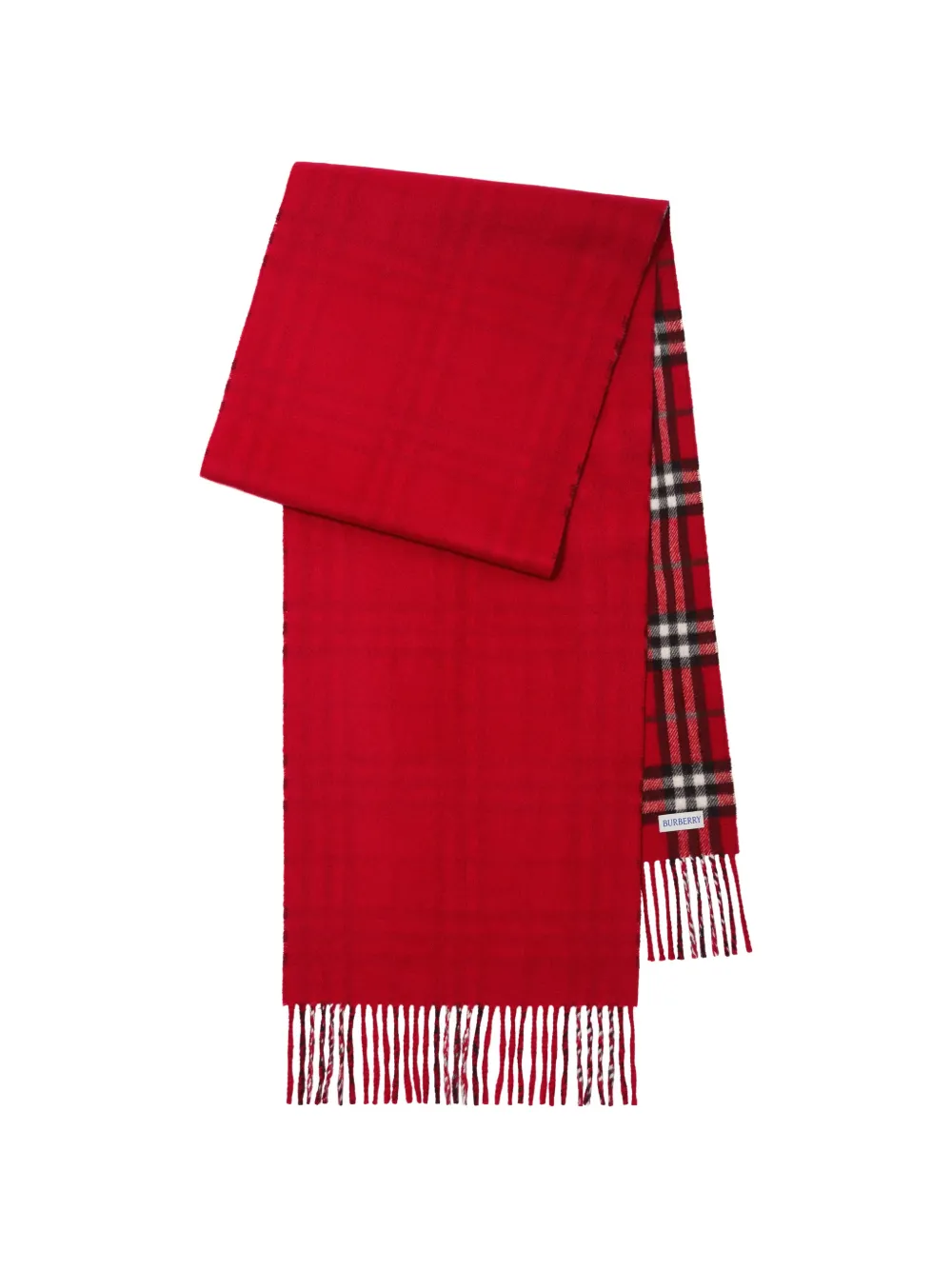 Burberry reversible Check cashmere scarf Rood