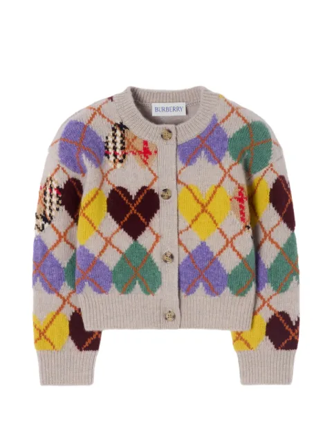 Burberry Kids Heart Argyle cardigan