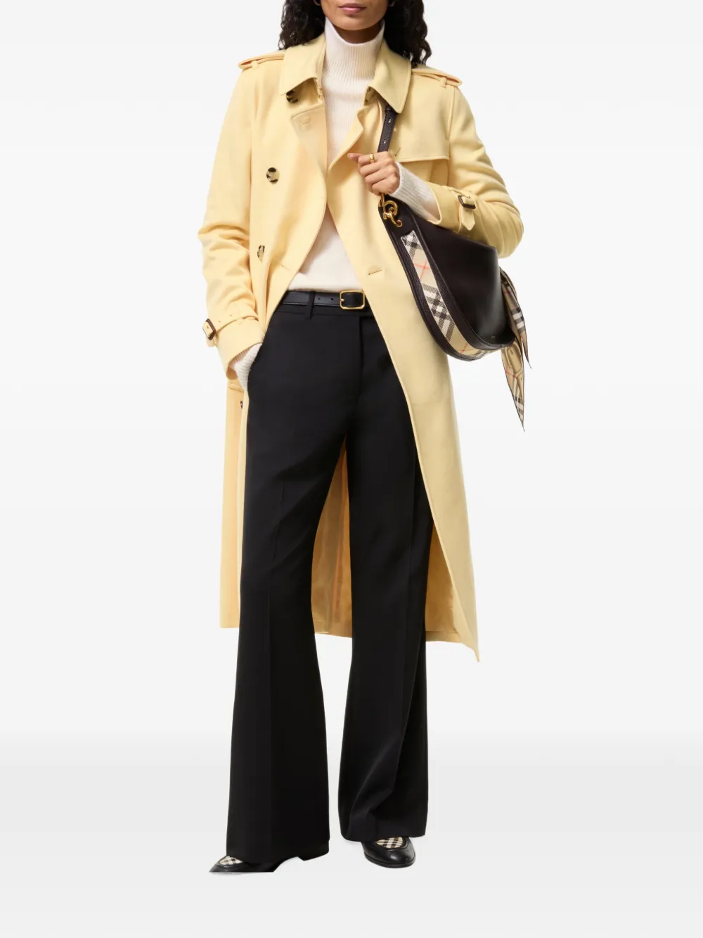 Burberry long cashmere Kensington trench coat Geel